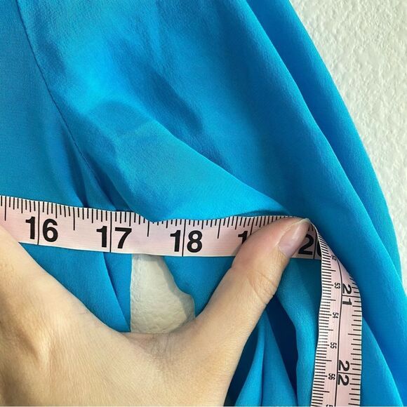 Lilly Pulitzer Elsa Silk Top Color Block Combo Blue Green Long Sleeve - Picture 9 of 10